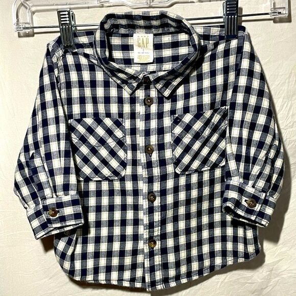 Baby Gap long sleeve button down shirt 18-24 mo NWOT - Picture 1 of 5